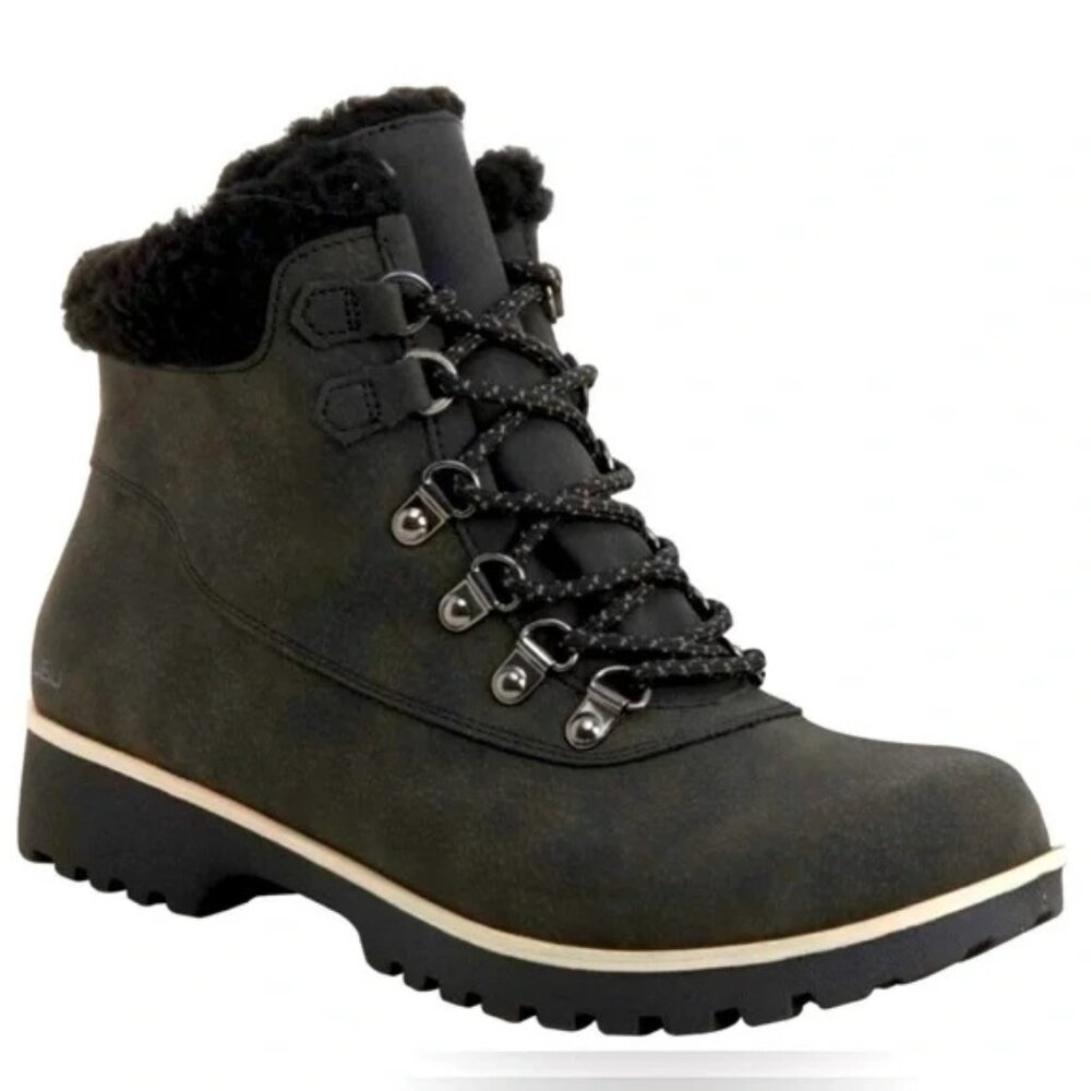 JBU by JUMBU Black Water-Resistant Blue Creek Lace-up/Zipper Boots, Sz 8, New